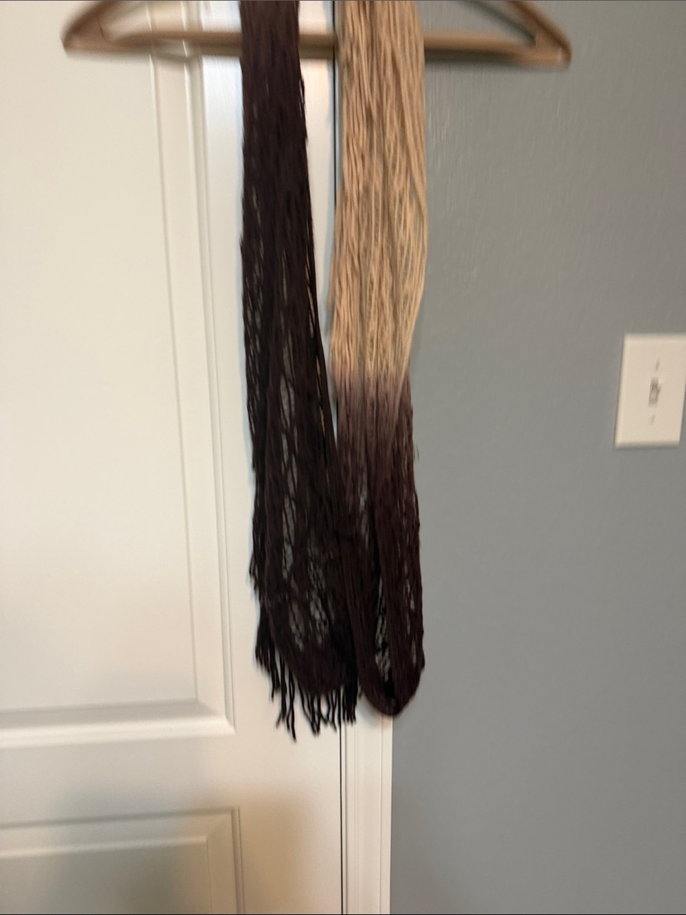 BKE Ombre Fringe Scarf in Black and Tan